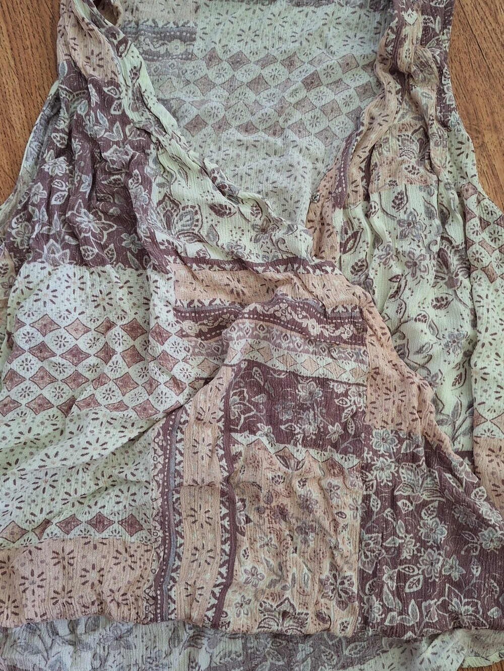 Doe & Rae Patchwork Tunic in Mint and Mauve